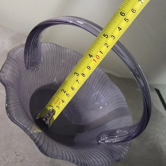 🌟 Laslo Mikasa Japana Vintage Lavender Glass Candy Dish Bride's Basket Purple - Picture 15 of 16